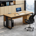 Single person office computer desk - minimalist modern office desk and chair set - home office desk - simple executive desk