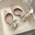 Fashion one-piece high heels for women spring summernew arrival pointed toe stiletto heel bows toe hollow sandals