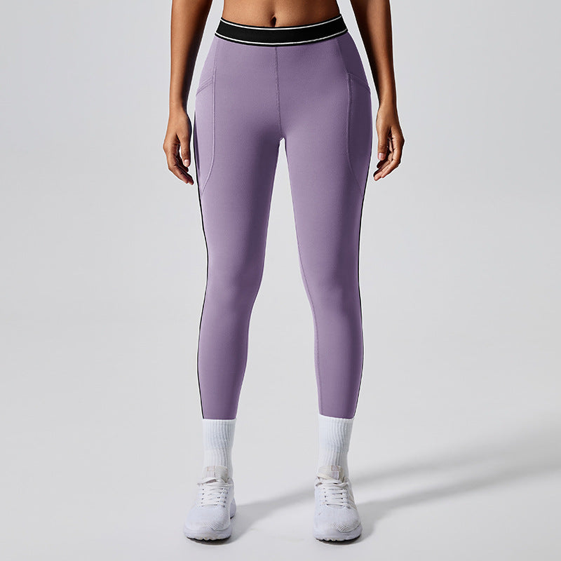 summerhigh waist yoga pants for women anti-curling elastic sports leggings outdoor sports fitness nine-point pants