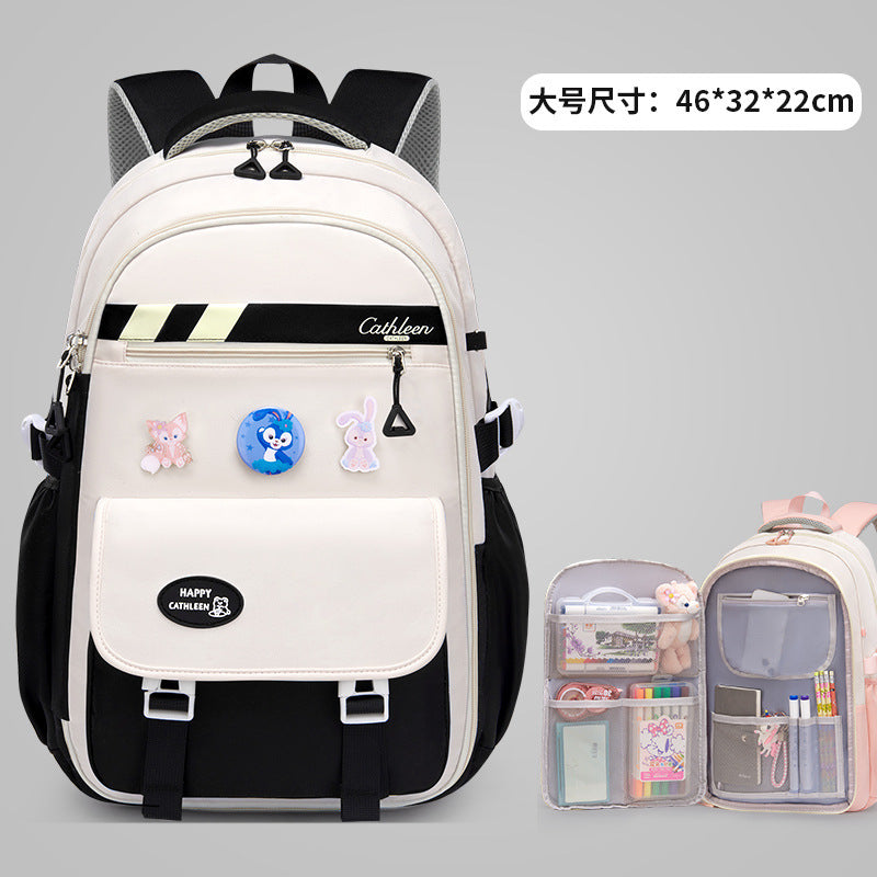 Primary school students' new schoolbags reduce the burden of spine care, junior high school and high school students ins sixth grade large-capacity backpacks