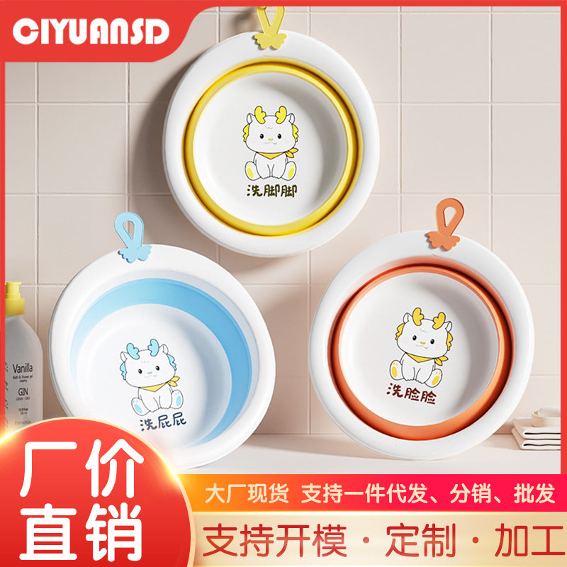 Newborn baby foldable wash basin set - 3-piece baby bath & foot wash set for gentle cleansing