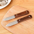 Stainless steel oyster knife with wooden handle - home & commercial use, oyster shucking knife, clam & oyster sheller, specialized shucking tool
