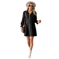 Ebay fashion cross-border export  new arrival loose washed long sleevespatchwork denim dress mid-length skirt for women
