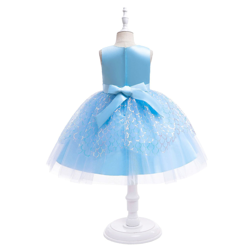 European and american style sequin fish scale princess dress for girls - perfect for flower girls, children's day performances, and piano recitals. baby dress