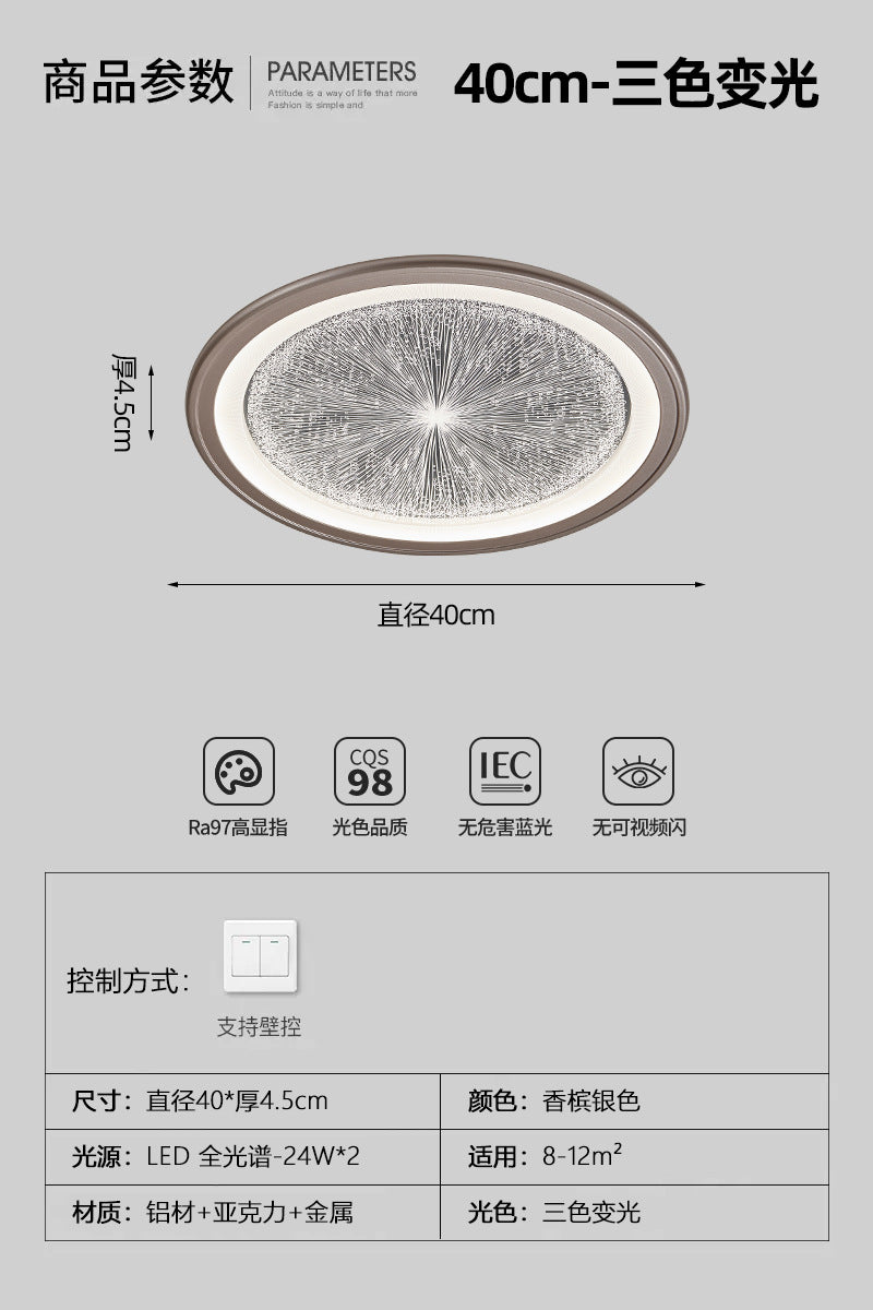 Bedroom ceiling light 2025 new modern simple light luxury high-end designer eye protection room master bedroom lighting