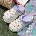 Thick sole crocs slippers women's summer outwear abrasion resistant home non-slipthickened popular baotou half slippers summer