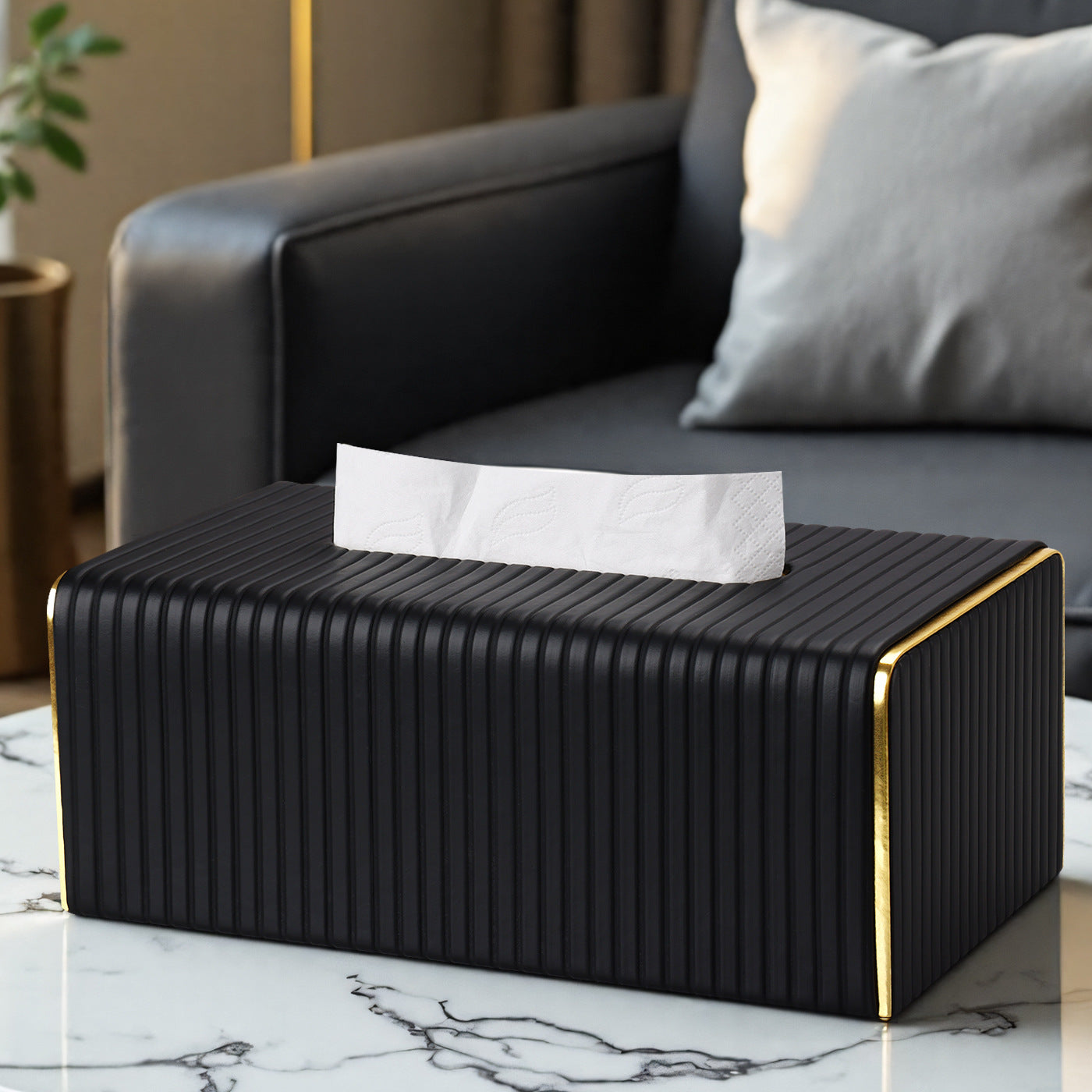 Carton drawing living room high-end light luxury coffee table modern simple home hotel creative design high-end tissue box