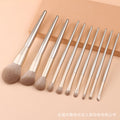 Ready-to-ship wooden handle makeup brush set - includes eyeshadow brush, blush brush, contour brush, powder brush, and a complete set of makeup tools