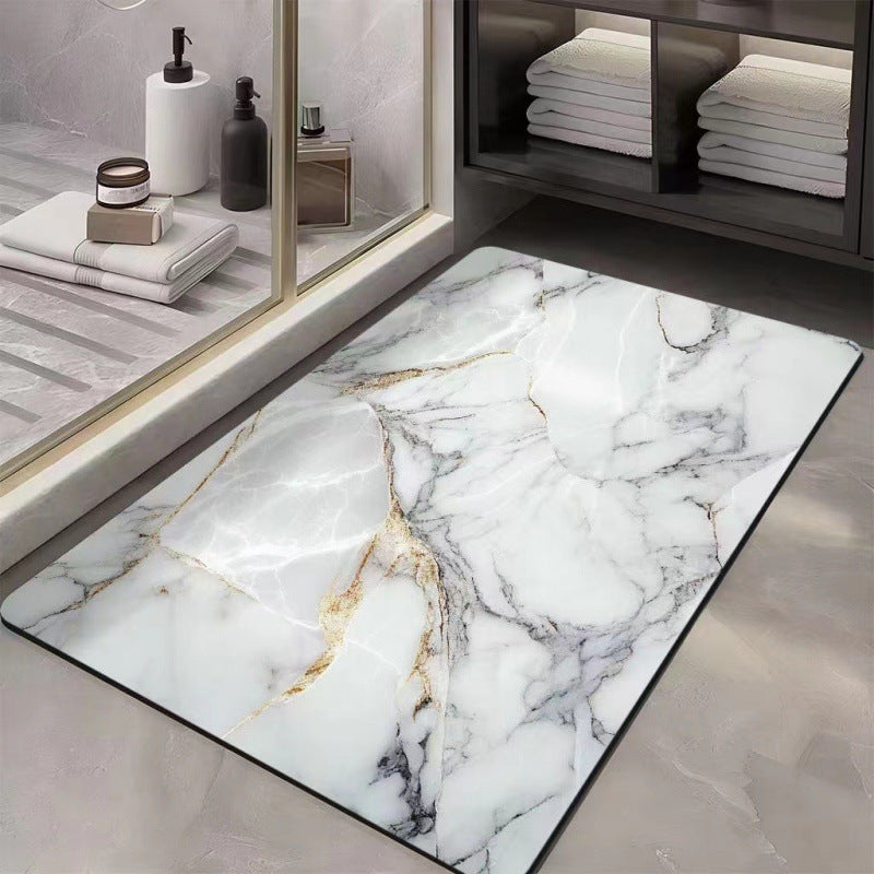 marble pattern diatom mud floor mat for home bathroom door absorbent mat non-slip mat bathroom quick-drying foot mat