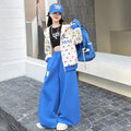 Girl's high street colorful polka dot hooded loose-fit set - effortless style  spring/autumn niche cardigan two-piece outfit