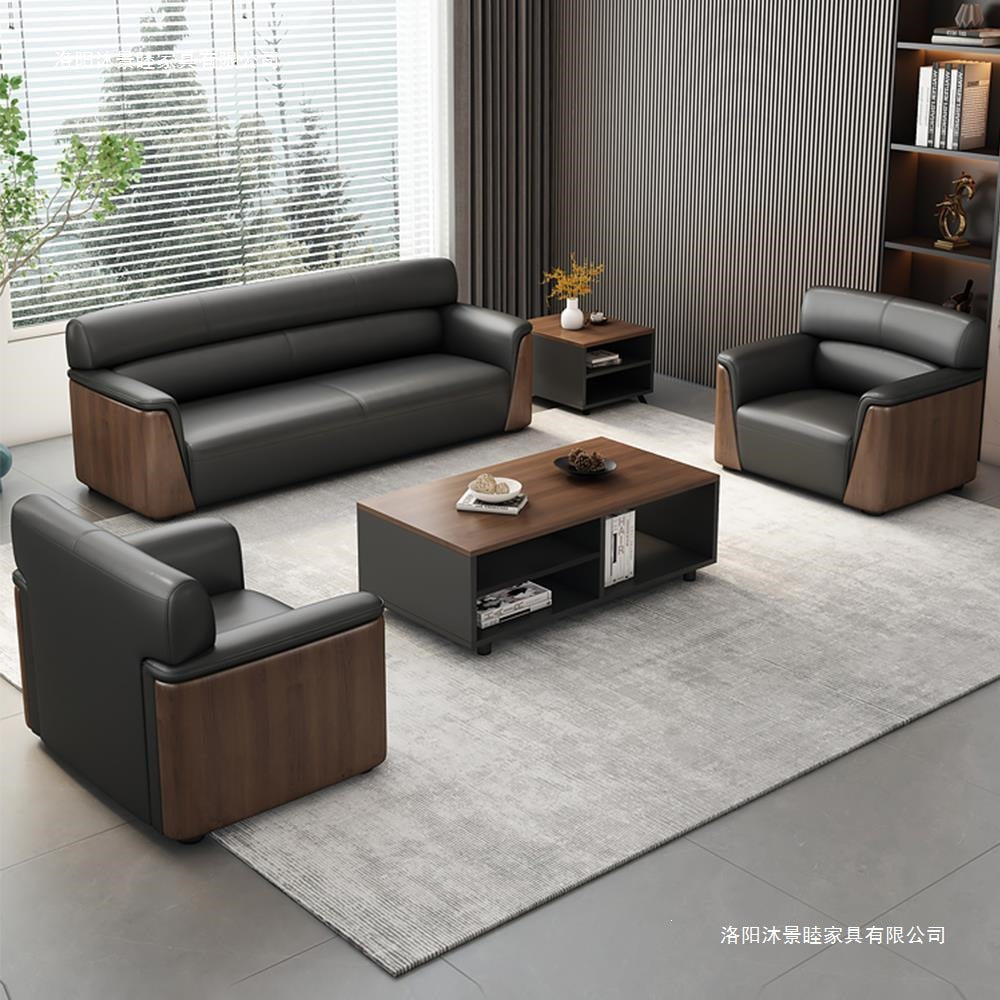 Office sofa business reception area meeting room simple modern light luxury three-seater sofa and coffee table set