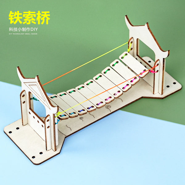Science and technology small production chain bridge children kindergarten primary school students handmade DIY science experiment teaching aids production materials