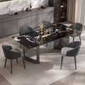 Foshan-made natural marble dining table, a touch of luxury for high-end villas and restaurants. rectangular, suitable for home use, and crafted from premium stone