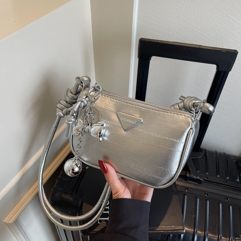spring hot-selling silver handbag for women, 2026 new arrival, premium quality shoulder bag, versatile trendy crossbody bag