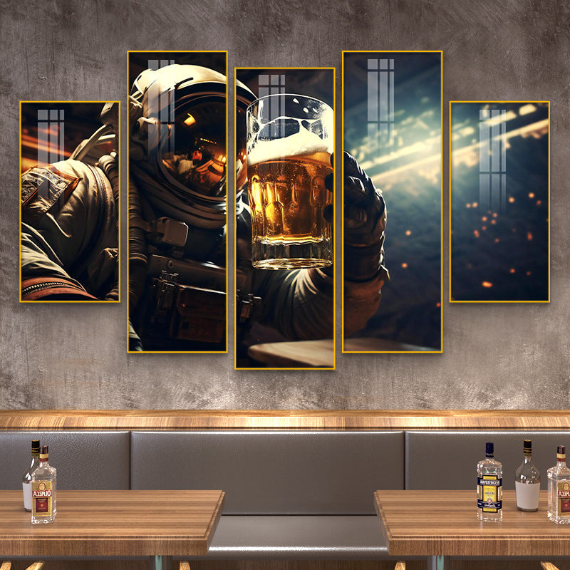 Bar wall decoration painting astronauts astronauts KTV background wall hanging painting Qingba pub nightclub box mural