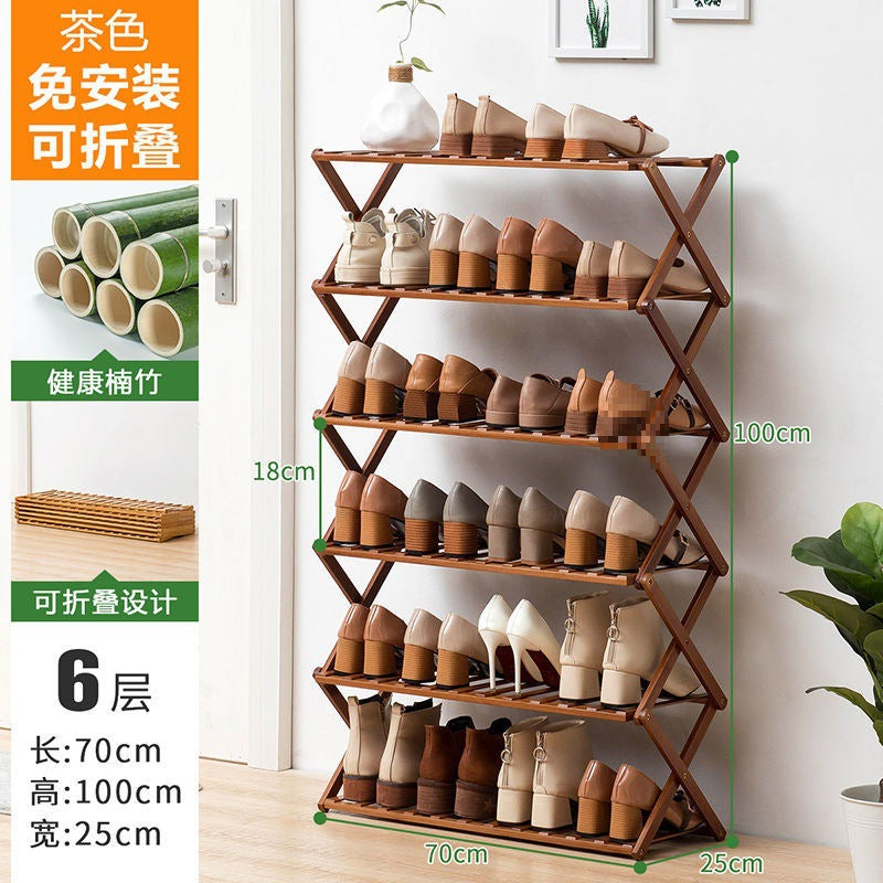 Simple shoe rack, shoe cabinet, wooden dormitory, covering a small area, multi-layer dust-proof entry door at the door, shoe rack, storage rack