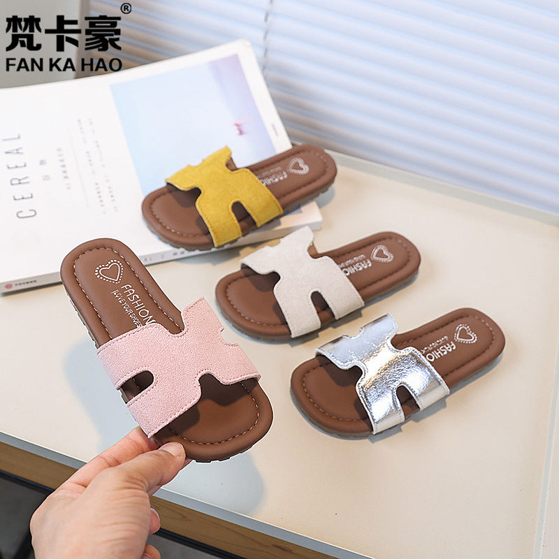Vancahao kids small fragrance style slippers  summernew arrivalk-stylegirl french beach soft bottom sandals