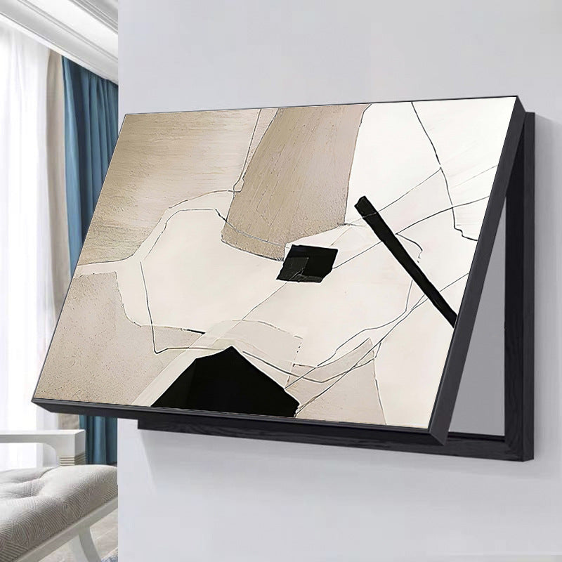 Customized wabi-sandy wind abstract living room meter box decorative painting Nordic wind push-pull electric box hanging painting weak electric box blocking painting