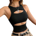 Aliexpress women's fashion:  spring/summer new arrivals - unique street style tank top, cutout sleeveless cropped top