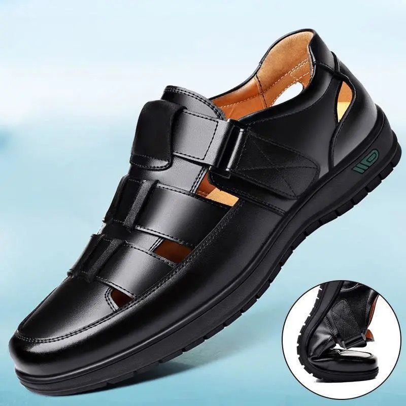 Summer hollow-out sandals for men, casual breathable soft sole, soft upper clogs, middle-aged and elderly dad shoes, wholesale and dropshipping available