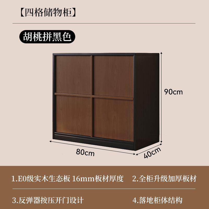 Solid wood sideboard low cabinet wall-mounted tea cabinet medieval style skeleton line storage cabinet side cabinet for home living room storage cabinet