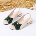 2026 summer new arrival: plus size women's chunky heel peep-toe ankle strap fashion sandals - export quality, color block design