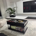 Vintage solid wood coffee table - high-end living room accent, perfect for small spaces - lift-top, mobile side table with sofa storage and shelves