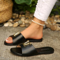 Export new arrivalretroniche styleletter sandals for women summer outwear seaside flat one-line beach slippers