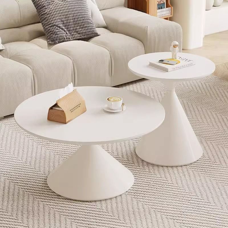 Cream style coffee table for homenormcore living room small apartment modern casualclassy round coffee table