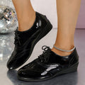 foreign trade shoes  spring new arrivalfashion thick heel shoes 43 large size color matching carved tie back women's flats