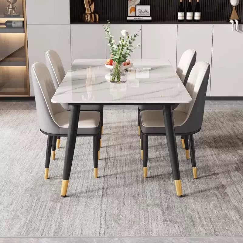 Customized rock slab dining table table and chair combination Hotel restaurant table and chair combination Commercial household living room dining table table and chair combination