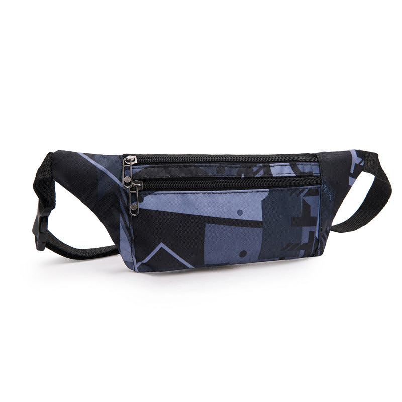 Fanny pack men's ins Japanese trendy brand canvas bag printed breast bag satchel wholesale student sports versatile messenger bag