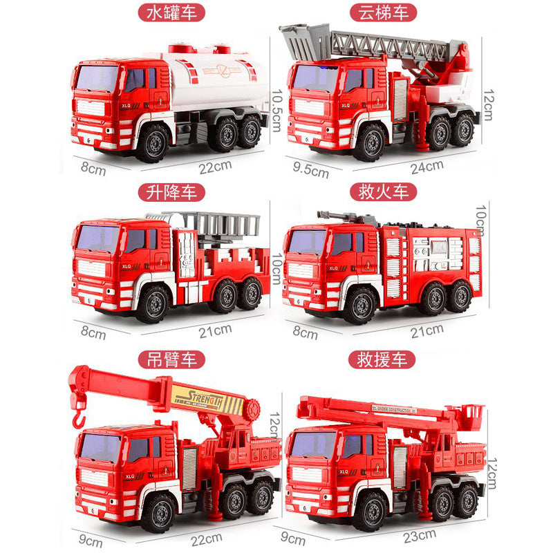 Large Children's Inertia Boy Toy Car Construction Vehicle Excavator Crane Dump Truck Mixer Truck Gift Box Set