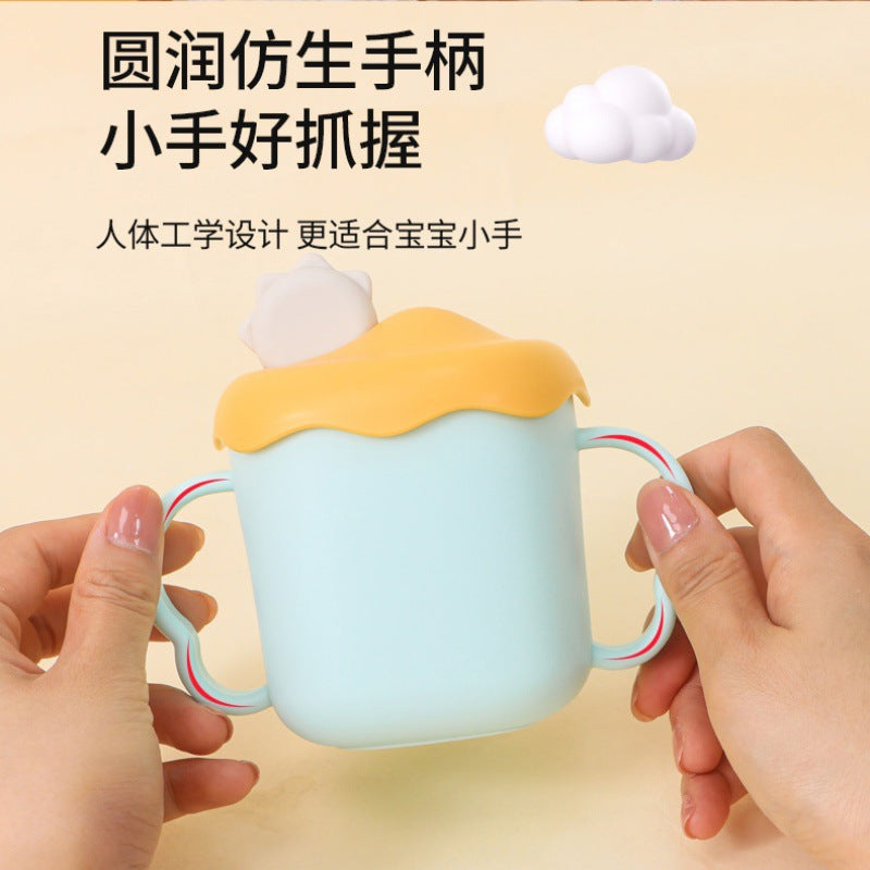 Baby milk cup with handle kids water cup straw cup learning cup scale cup anti-fall maternal and infant products wholesale