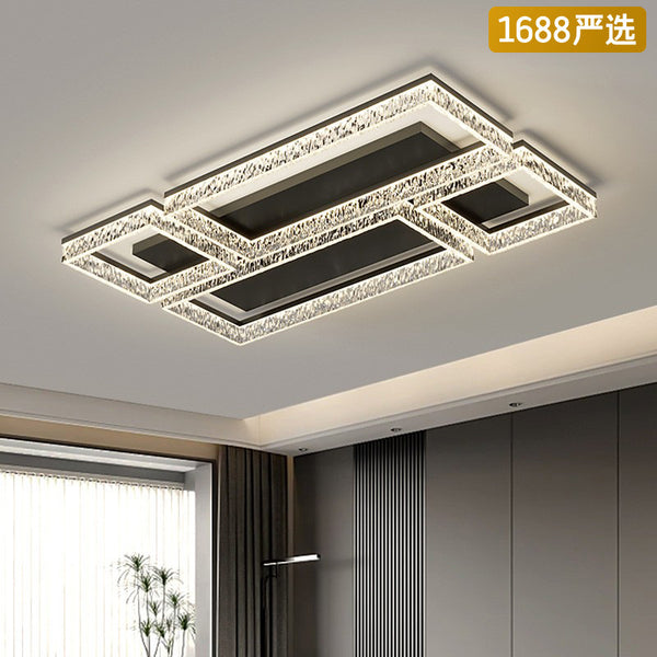 [Strict selection] Light luxury high-end Italian minimalist ice crack crystal master bedroom room light ceiling light living room light