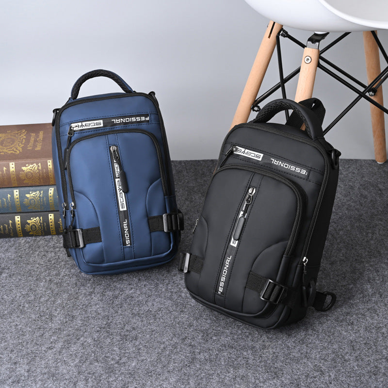 New messenger bag men's multi-compartment large-capacity shoulder bag travel business simple breast bag casual fashion backpack