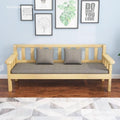 Solid wood sofa - modern minimalist style for small apartments, european-style balcony, bedroom, living room - 3-seater, 4-seater, backrest bench sofa chair