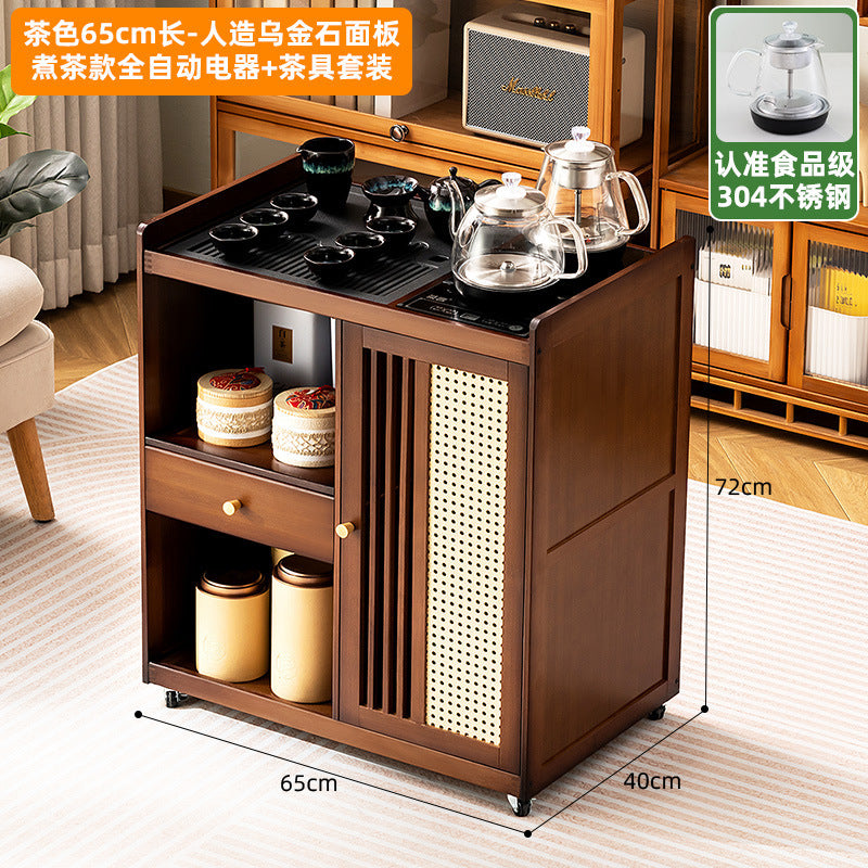 Mobile small tea table tea cabinet for home balcony tea table tea table all-in-one coffee table table tea drinking complete set