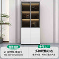 2-door filing cabinet-glass door (with light strip) warm white + iron gray