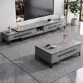 Rock slab coffee table tv cabinet combination suitfor home living room new arrival small apartment simple marble storage cabinet