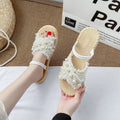 Fairy-style woven sandals for women, perfect for beach vacations and pairing with skirts. new summer collection, unique and elegant women's footwear