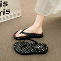 Thick sole flip-flops women's outwearsummernew arrival polka dot casual style with skirt dopamine beach sandals