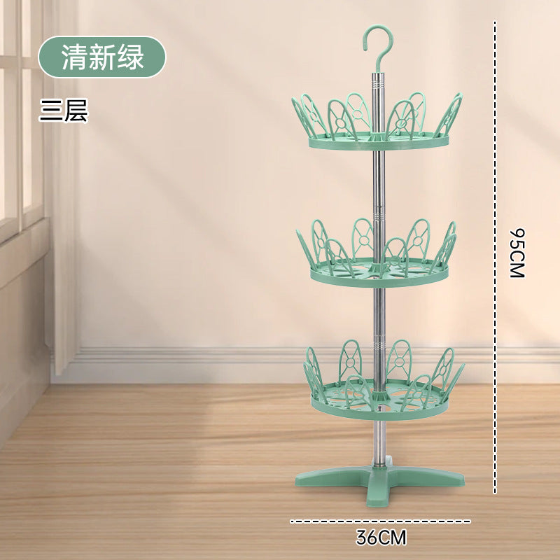 Shoe rack outdoor balcony multi-layer household simple slippers hanger rotating shoe rack floor drying shoe plastic drying rack