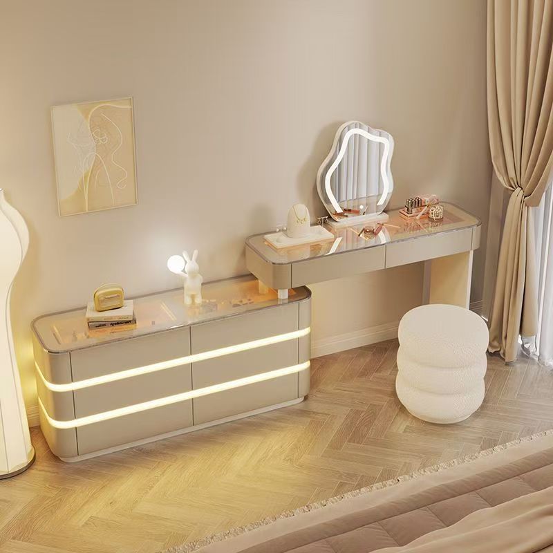 New arrival mirror dressing table for home bedroom classy sense chest all-in-one dressing table casual solid wood long dressing table