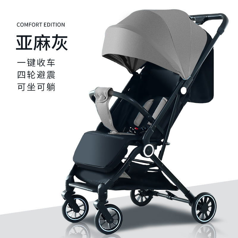 New arrival baby stroller can sit and lie down 70% off stacked with pull rod baby outing ultra-light portable flap pocket pants car shock absorber umbrella stroller