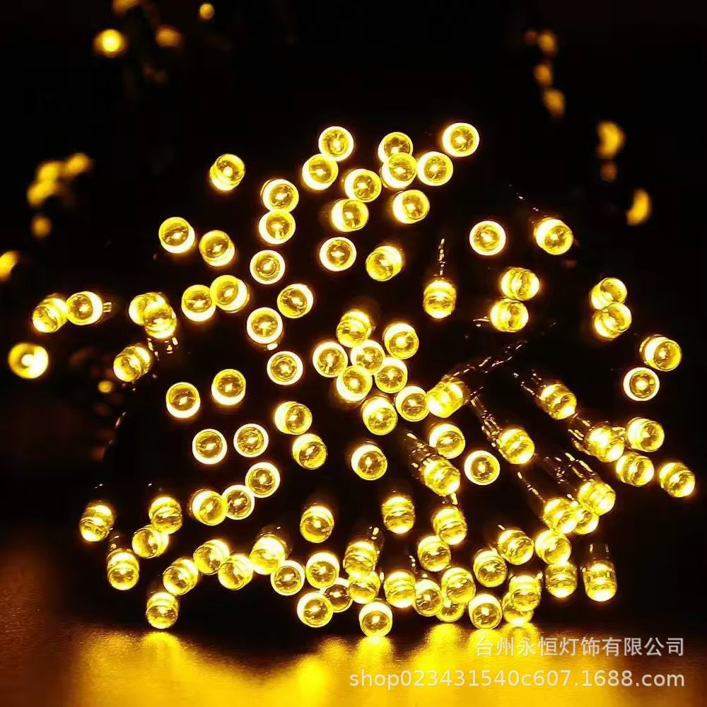 LED solar light string outdoor waterproof courtyard Christmas atmosphere Gypsy lights project lighting flashing lights