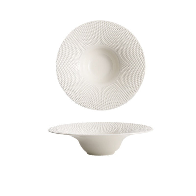 Byron ceramic western dinner plate - premium hotel steak plate - hotel tableware embossed feature plate - dinner plate