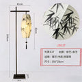 New chinoiserie floor lamp retro living room tea room hand-painted bamboo iron art bedroom study vertical medieval style floor lamp