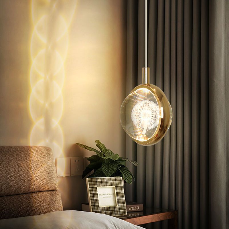 new luxury crystal ball bedside chandelier - trending bedroom, dining room, creative art bar, and cafe lighting