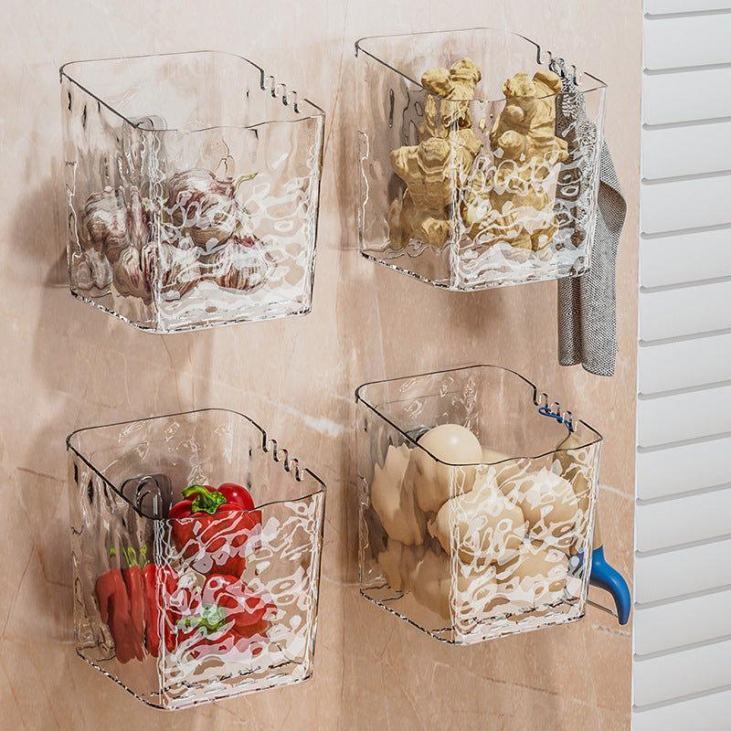 Kitchen onion, ginger and garlic storage basket, bathroom sundries hanging basket, bathroom wall plastic storage basket storage box